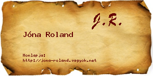 Jóna Roland névjegykártya